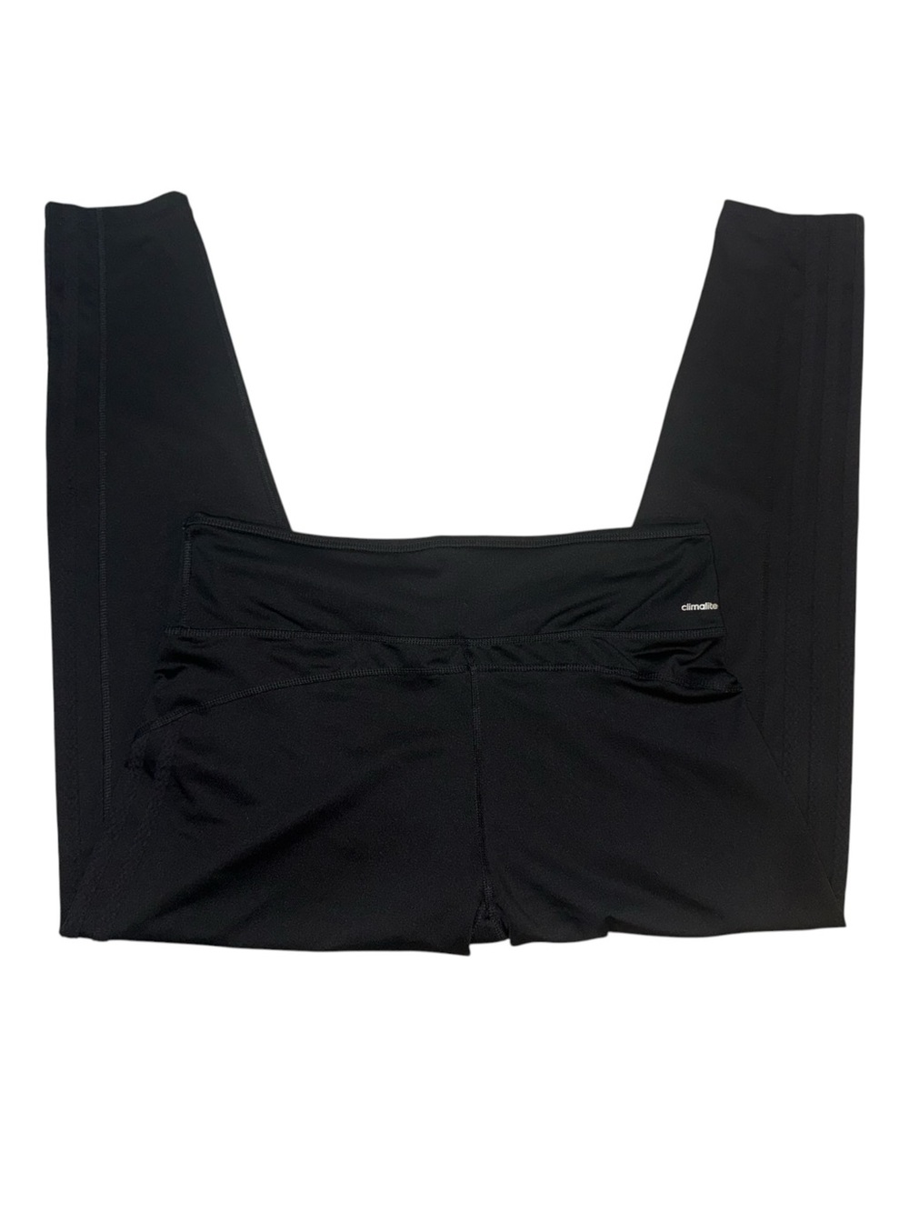 Adidas Climalite Black Leggings High Rise 3 Stripe Athletic Pants Women’s Large - Picture 4 of 12